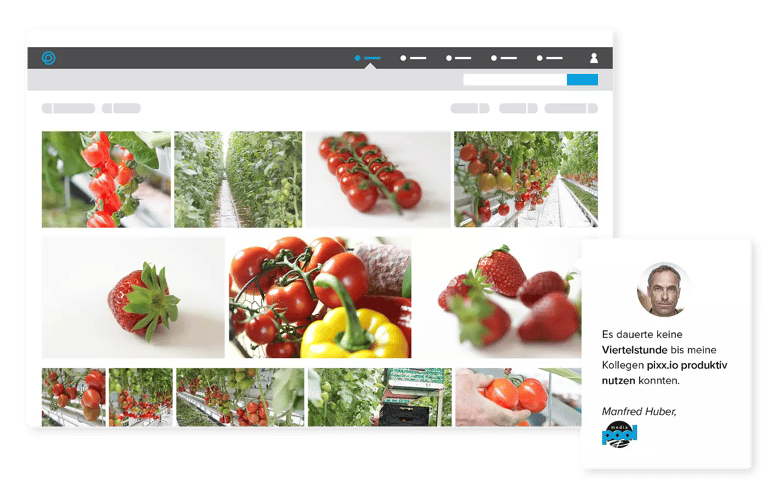 Professionelle Fotodatenbank - Die pixx.io Bildverwaltungssoftware ist intuitiv und leicht bedienbar
