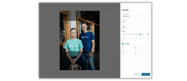 Ein Screenshot der Einzelmediaansicht aus der pixxio Software