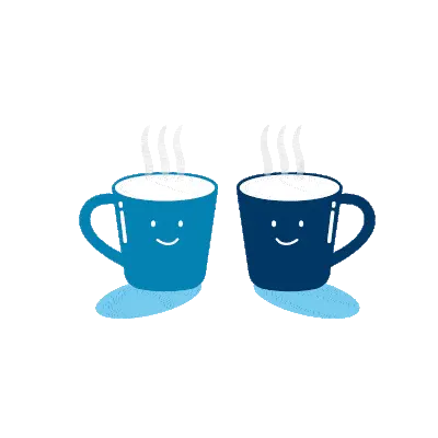 Animiertes Bild von zwei blauen Tassen - Gif