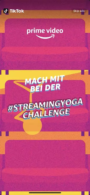Werbung auf TikTok von prime video - Yoga Challenge 